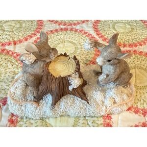 Silvestri Charming Tails‎ Figurine Snowball Fight Mice Winter Christmas Decor